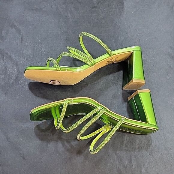 BRAND NEW UNILODY MULTI-STRAP SLIP-ON SQUARE TOE BLOCK  HEEL SANDAL - Picture 12 of 16